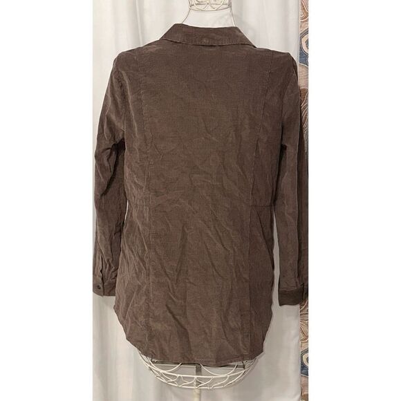 GREAT CONDITION J.Jill Brown thin Corduroy Shacket Button up shirt Size Small Ja - Picture 4 of 6